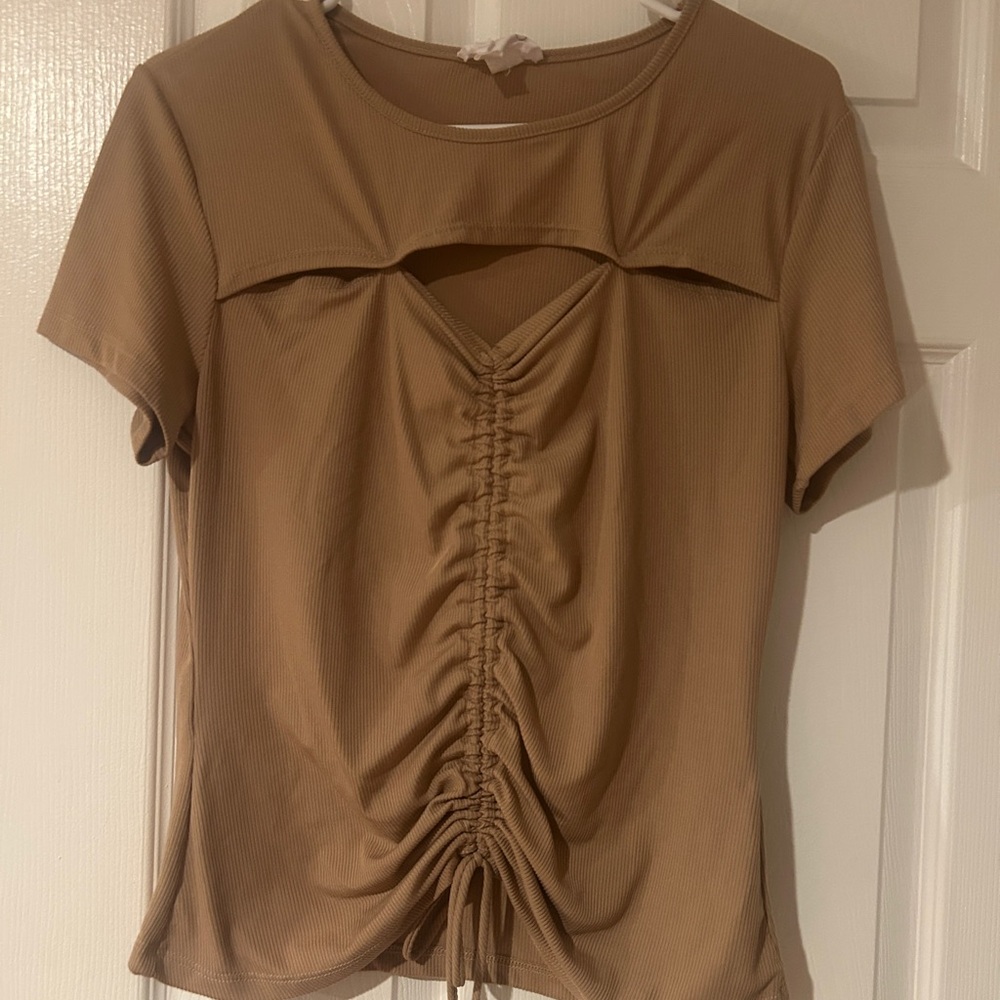 Ruched Tan Women's Top Starlet Size L